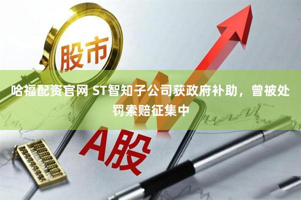 哈福配资官网 ST智知子公司获政府补助，曾被处罚索赔征集中